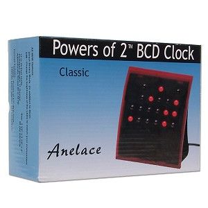 Powers of 2 BCD Binary Clock with Red Lights Red