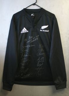 New Zealand All Blacks Rugby Jersey Autographed by 08 09 Team Keven 