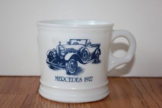 Vintage Surrey Mercedes 1927 Collectible Milk Glass Shaving Mug