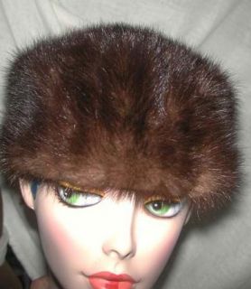   Dark Brown Mink Vintage Fur Tam Beret Topper Cloche Betmar