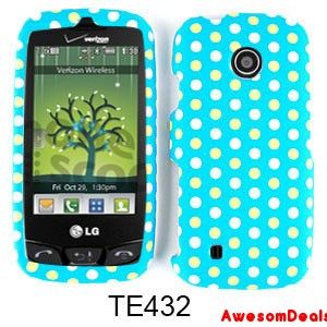 Cell Phone Cover Case for LG Beacon Attune UN270 White Yellow Dots 
