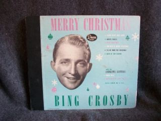 Bing Crosby Merry Christmas Decca Records 78 RPM Record Holder