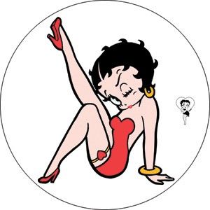 button pin badge betty boop wink