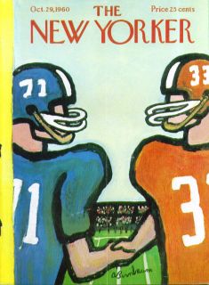 New Yorker Cover Birnbaum Football Handshake 10 29 1960