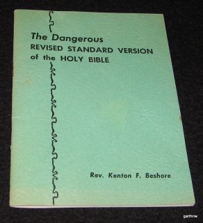   REVISED STANDARD VERSION HOLY BIBLE 1950s KENTON F BESHORE TRACT