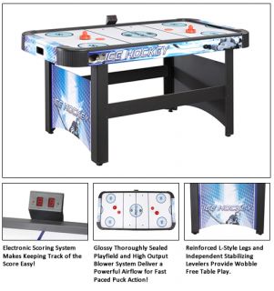 FACE OFF 5 FOOT AIR HOCKEY TABLE WITH ELECTRONIC SCORING