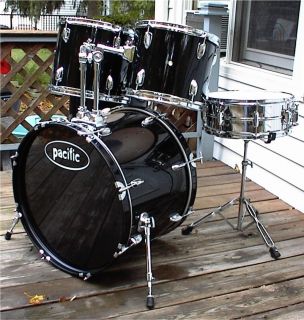 Pacific 5 pc black drum set birch shell kit with snare 