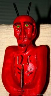 Big Joe Mccuaig Folk Art Wood Carving Devil Outsider