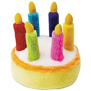 NEW Musical Birthday Cake Dog Toy Plush Happy Birthday Song Playing 