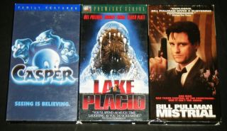 Bill Pullman 3 VHS Movie Collection Lake Placid Mistrial Casper Looky 