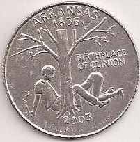 2003 PARODY Arkansas Quarter w Bill Clinton and Cigar