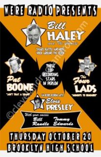 Elvis Presley Bill Haley 1955 Cleveland Concert Poster