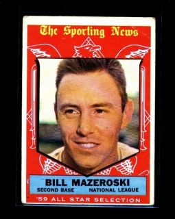1959 Topps 555 Bill Mazeroski All Star Pirates VG 040159