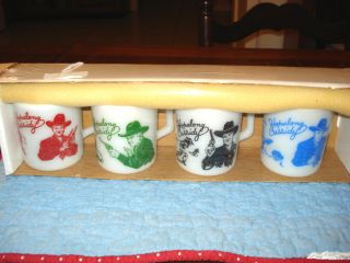 Complete Set of Hopalong Cassidy Drinking Mugs Cups VF