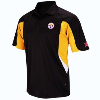 NFL Pittsburgh Steelers Field Classic IV Black Performance Golf Polo 