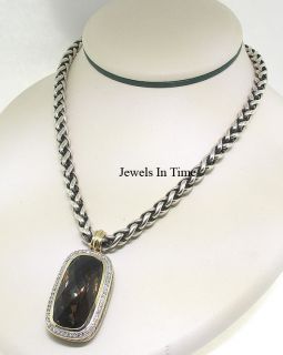 david yurman necklace w 18k sterling diamond topaz pendant