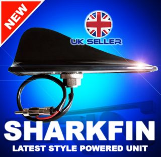 free uk postage shark fin fm am powered aerial antenna latest style 