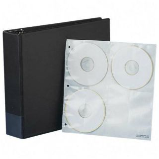 Line 61938 Black CD DVD 2 D Ring Binder Kit 3W x 11 1 2D x 12 3 8H 
