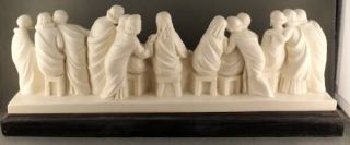 Signed A Santini The Last Supper Resin Religious Figurine Statue 13