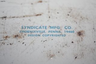 Vintage Blue Green Flowered Syndicate Mfg Recipe Box
