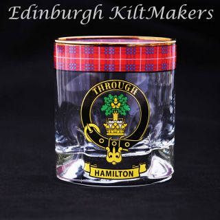 Watson Clan Crested Whisky Glass Tartan Whisky Glasses