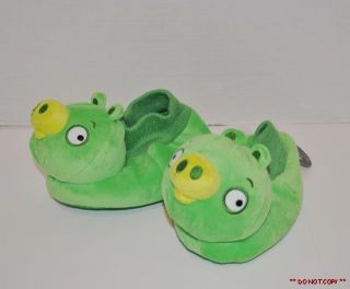 NEW KIDS TODDLER ANGRY BIRDS GREEN PIG SLIPPERS SIZE 9/10 11/12