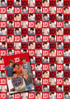 One Direction Official Birthday Gift Wrap 2 Sheets Wrapping Paper Card 