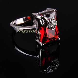 Jewellery Bland New Ruby Ladys White Gold GF Ring 8