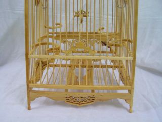 Hanging Thoong FAH Wood Bird Cage Thai Southern Style Made in Thailand 
