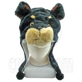 Black Bear Funny Fur 3D Mascot Plush Costume Adult Boys Halloween Hat 