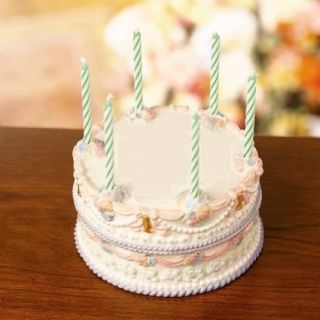   Birthday Cake Centerpiece Posies Ribbons Plays Happy Birthday