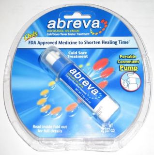ABREVA Cold Sore/Fever Blister Treatment 2g Pump / FDA Approved  FREE 