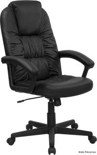 Black Leather High Back Computer Office Desk Chair New