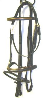 Copper Line Black Padded English Dressage Bridle   WOW
