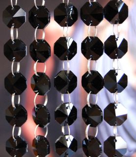 feet of Black Lead Glass Crystal Octagon Beads Chandelier Prisms 
