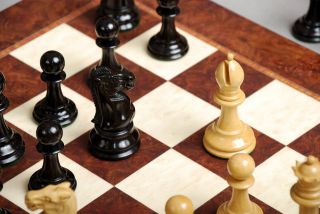 the blackburn chess set boxwood genuine ebony on elm burl superior 