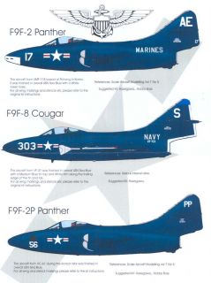 Blackbird Decals 1 72 F9F Panthers Cougars