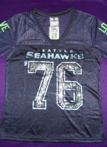   Pink Jersey T Shirt NFL Football Seattle Seahawks Panty Set S
