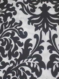 Ventura Black White Damask Shower Curtain Toile New