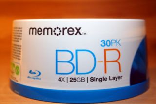 30 Memorex 4X Blu Ray BD R Disc 25GB Blank Discs New