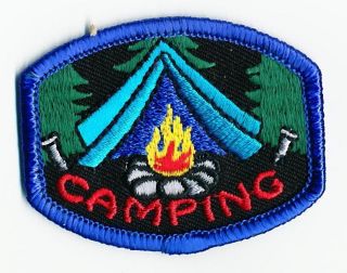 Boy Girl Camping Blue Tent Patches Crests Guides Scouts