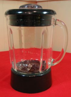 Cuisinart 40 oz Glass Blender Jar w Black Push on Lid Collar Blade 