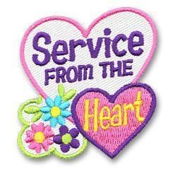 Girl Boy SERVICE FROM THE HEART Fun Patches Crests Badges SCOUT GUIDE 