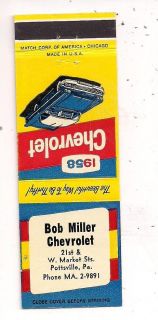 Bob Miller Chevrolet 21st Market Streets Pottsville PA 1958 Schuylkill 