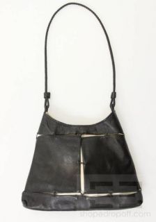  Black Leather Dusty Rose Beaded Evening Handbag Set 