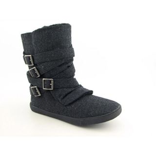 Blowfish Hauk Womens Size 7 5 Black Textile Fashion Mid Calf Boots 