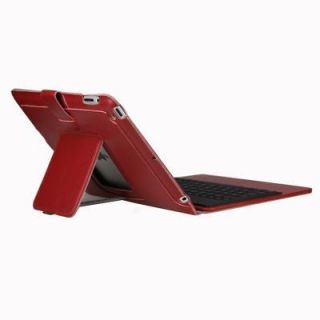 Leather Case Wireless Bluetooth Keyboard for iPad 2 Red