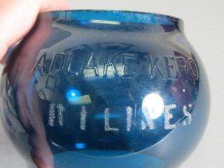 Blue Rock Island Lines Railroad Lantern Globe Adlake Kero NoRes