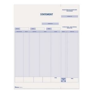 Blueline Pre Printed Statements Black Invoice Form HD2111L 100 pc per 