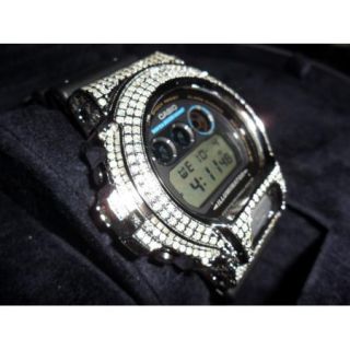 7ct Diamond Iced Out Casio G Shock DW6900 1v Bezel Watch